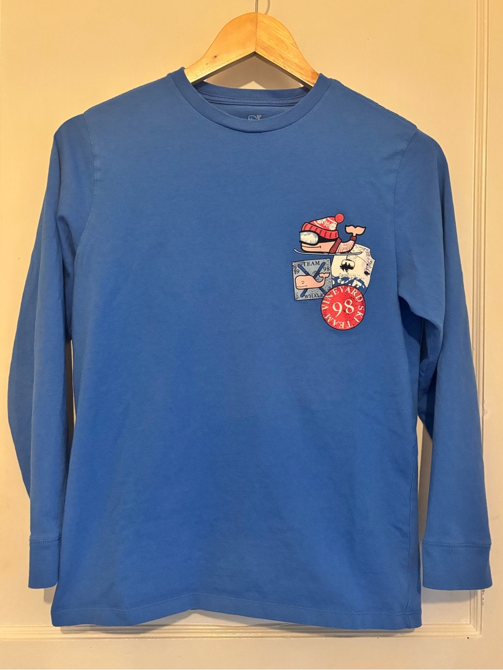 Vineyard Vines Blue Long-Sleeve Pocket Graphic Tee